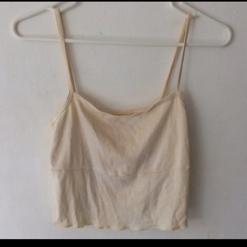 Brandy Melville yellow alani ruffle tank
